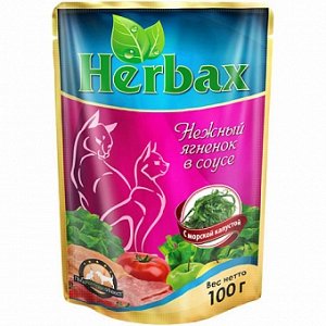 Herbax пауч 100гр д/кош Ягненок/Морская капуста/Соус (1/24)