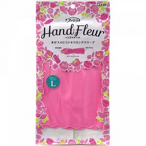 Тонкие виниловые перчатки "ST" с фиксацией на кончиках пальцев (длинные) нежно-розовые, РАЗМЕР L, 1п