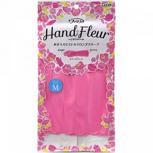 Тонкие виниловые перчатки "ST" с фиксацией на кончиках пальцев (длинные) нежно-розовые, РАЗМЕР M, 1п