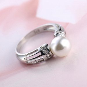 Кольцо Покрытие -серебро 925, искусственный жемчуг