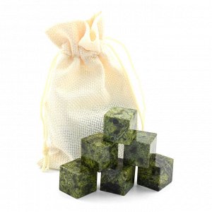Камни для виски 6 кубиков из змеевика 20*20мм