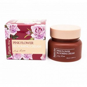 FarmStay PINK FLOWER Blooming Cream PINK ROSE Крем для лица "Розовая роза", 100г