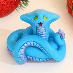 Фигурное мыло "Змея Кобрюша" синее, 40г