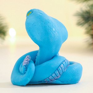 Фигурное мыло "Змея Кобрюша" синее, 40г