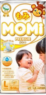 MOMI Premium  подгузники L( 9-14 кг), 50 шт.