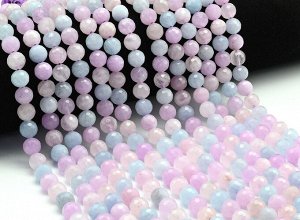 Бусины из кальцита шарик гр.8мм, цв.ассорти, 39см, 50 бусин