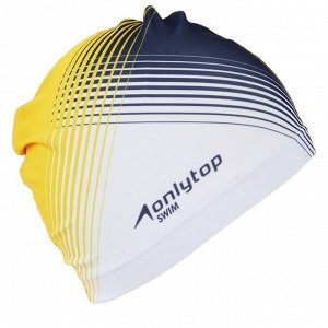 Шапочка для плавания взрослая ONLYTOP «Орнамент», тканевая, обхват 54-60 см