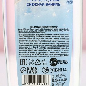 Гель для душа «Уютной зимы», 250 мл, аромат снежной ванили, Чистое счастье