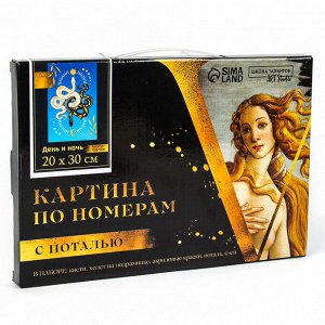 Картина по номерам на новый год «Змея день и ночь», 20x30 см, набор для творчества