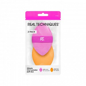 Набор двусторонних пуховок для пудры Real Techniques Miracle 2-in-1 Powder Puff Duo (2 шт.)
