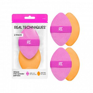 Набор двусторонних пуховок для пудры Real Techniques Miracle 2-in-1 Powder Puff Duo (2 шт.)