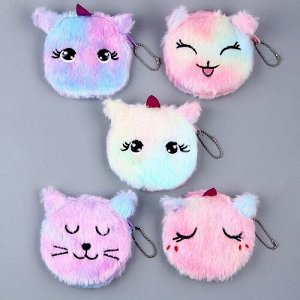 Кошелек детский люшевый "Котики и Единороги" 11*11 см, в ассорт.