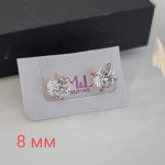 Серьги гвоздики коллекция &quot;&quot; покрытие позолота, вставка: камень прозрачный, 42, арт.01.1624