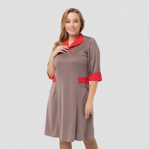 Платье, текстиль, кофейный, Кофейный