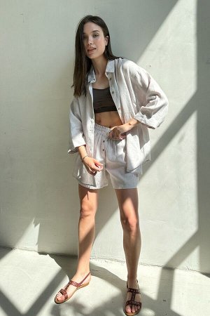 Костюм лён  SET019/17/Нимбовое облако
