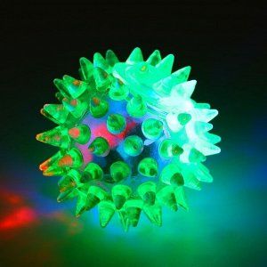Мяч светящийся для животных малый, TPR, 4,5 см, зелёный