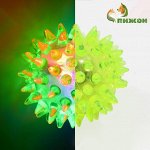Мяч светящийся для животных малый, TPR, 4,5 см, жёлтый