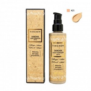 Тональный крем с коллагеном и ретинолом тон 21 Tinchew Chokchok Liquid Foundation SPF 15 Natural Beige