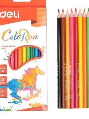 Карандаши цветные 12 цв ColoRun（deli）