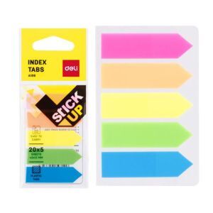 Стикеры закладки пластиковые 43×12 мм 5цв x 20шт（deli)