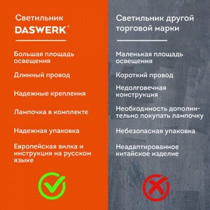 Настольная лампа / светильник на струбцине, Е27, 40 Вт, белый, высота 75 см, DASWERK, 238323