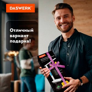 Настольная лампа / светильник с дисплеем и беспроводной зарядкой "7 в 1", LED, 10 Вт, белый, DASWERK, 238325