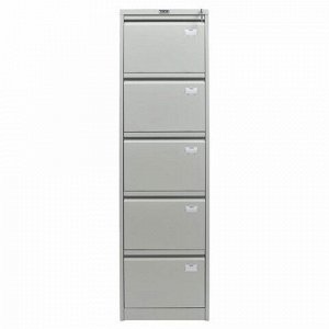 Шкаф картотечный ПРАКТИК "AFC-05", 1634х470х646 мм, 5 ящиков для 275 подвесных папок, формат папок Foolscap или A4 (БЕЗ ПАПОК)