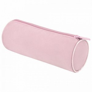 Пенал-тубус BRAUBERG, с эффектом Soft Touch, мягкий, пастельно-розовый, 22х8 см, 272299
