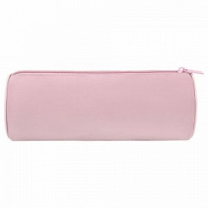 Пенал-тубус BRAUBERG, с эффектом Soft Touch, мягкий, пастельно-розовый, 22х8 см, 272299