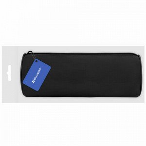 Пенал-тубус BRAUBERG, с эффектом Soft Touch, мягкий, черный, 22х8 см, 272302