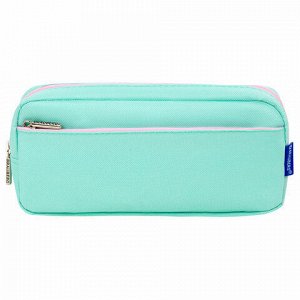 Пенал мягкий BRAUBERG PASTEL, 2 отделения, мятный, 21х9,5х5 см, 272275