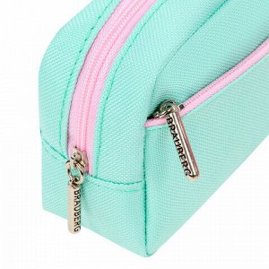 Пенал мягкий BRAUBERG PASTEL, 2 отделения, мятный, 21х9,5х5 см, 272275