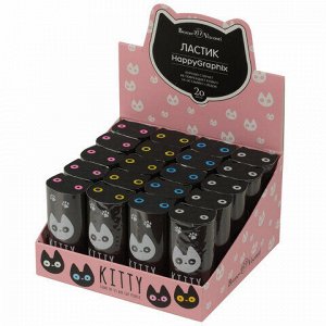 Ластик BRUNO VISCONTI "HappyGraphix", CATS, 23х55х18 мм, цвет ассорти, 42-0017