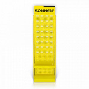 Стойка для размещения товара напольная SONNEN, 205x60x50 см, 32 крючка, 2 полки, металл, 504995