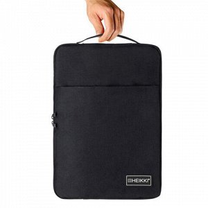 Чехол для ноутбука HEIKKI OPTION 13-14'' (ХЕЙКИ), с ручкой и карманом, черный, 35,5х24х2,5 см, 272599