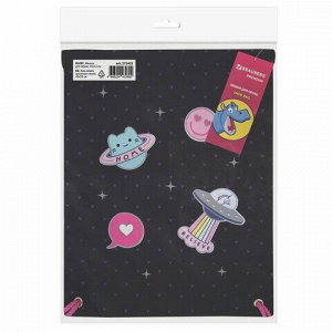 Мешок для обуви BRAUBERG PREMIUM, карман, подкладка, светоотражайка, 43х33 см, Space sweets, 272422