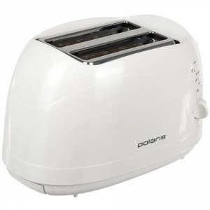 Тостер POLARIS PET 0702L, 750 Вт, 2 тоста, 6 режимов, механическое управление, пластик, белый, 03277