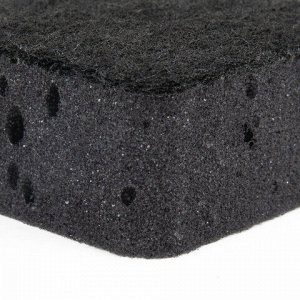 Губки для посуды 9,5х7х3,5 см, КОМПЛЕКТ 10 шт., BIG BLACK, КРУПНОПОРИСТЫЙ поролон с абразивным слоем, LAIMA, 608650