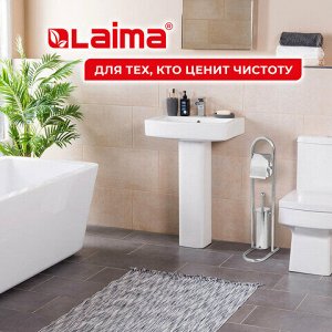 Ершик для унитаза СТОЙКА + держатель туалетной бумаги, нержавеющая сталь, зеркальный, LAIMA, 609079