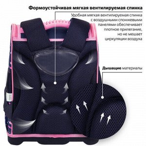 Ранец ЮНЛАНДИЯ WISE, 1 отделение, 3 кармана, устойчивое дно, "Donut worry", 37x29х15 см, 272073