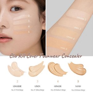 Нежный консилер для лица CLIO Kill Cover Founwear Concealer #03 Linen, 6г