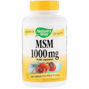 Мсм Nature's Way, MSM, Pure OptiMSM, 1000 мг, 200 таблеток
метил сульфонил метан (MSM) это соединение серы, помогающее поддерживать здоровую работу суставов. OptiMSM — это чистая патентованная форма M