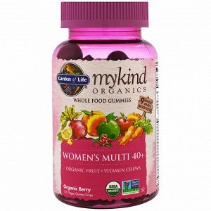 Garden of Life, MyKind Organics, мультивитамины для женщин в возрасте от 40 лет, органические ягоды, 120 веганских жевательных конфет