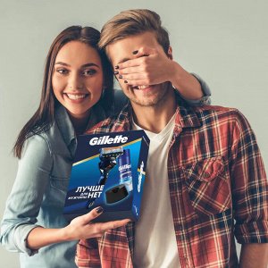 Gillett Подарочный набор  Бритва с 1 сменной кассетой + Гель для бритья Масло какао + подставка e Fusion Proglide FlexBall 200 мл Джилетт