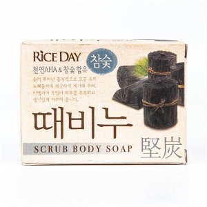 Мыло туалетное скраб LION Korea Rice Day 100г Древесный уголь