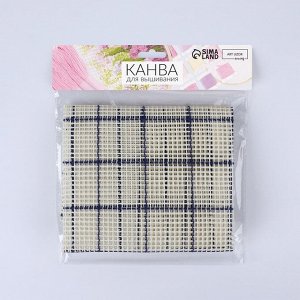 Канва страмин для вышивания, в клетку, №5, 48 ? 48 см, цвет белый/синий