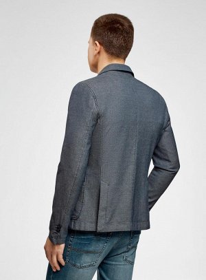 Пиджак из фактурной ткани с накладными карманами