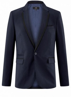 Пиджак классический slim fit с контрастной отделкой
