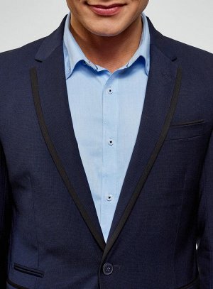 Пиджак классический slim fit с контрастной отделкой