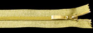 Молния декоративная "спираль" тип 5 (тесьма и звено - золото) 80 см